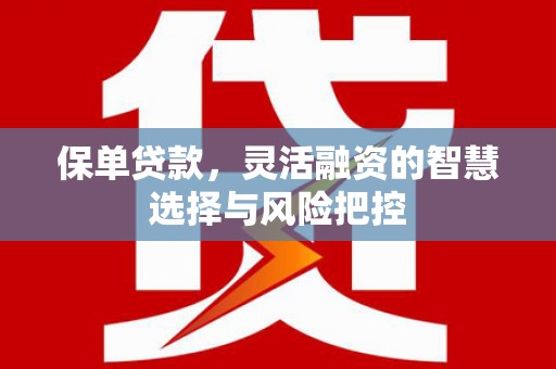 班玛保单贷款，灵活融资的智慧选择与风险把控