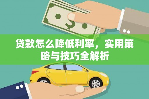 班玛贷款怎么降低利率，实用策略与技巧全解析