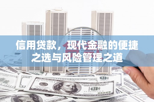 班玛信用贷款，现代金融的便捷之选与风险管理之道