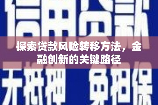 班玛探索贷款风险转移方法，金融创新的关键路径