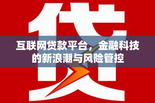 班玛互联网贷款平台，金融科技的新浪潮与风险管控