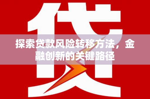 班玛探索贷款风险转移方法，金融创新的关键路径