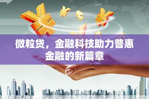 班玛微粒贷，金融科技助力普惠金融的新篇章