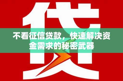 班玛不看征信贷款，快速解决资金需求的秘密武器