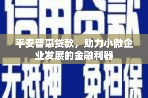 班玛平安普惠贷款，助力小微企业发展的金融利器